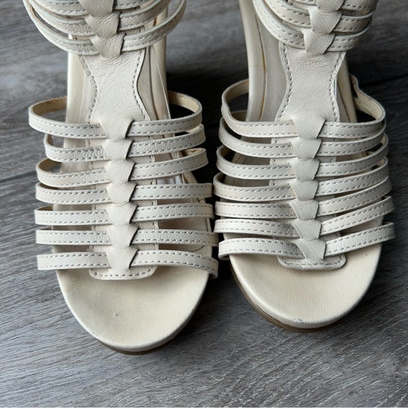 Roberto Vianni Gladiator Wedge  Sandals in Ivory - Picture 4 of 15